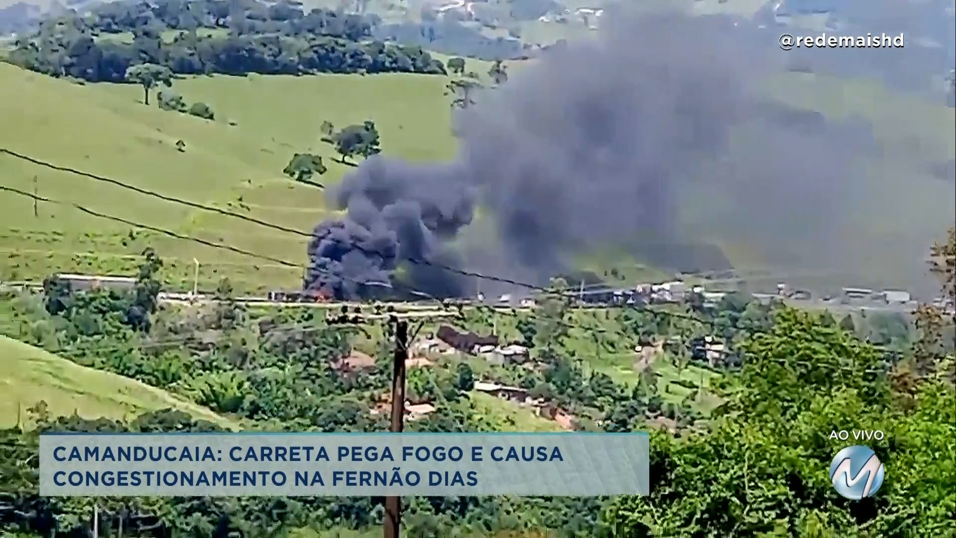 Fernão Dias carreta pega fogo e provoca congestionamento Rede Mais