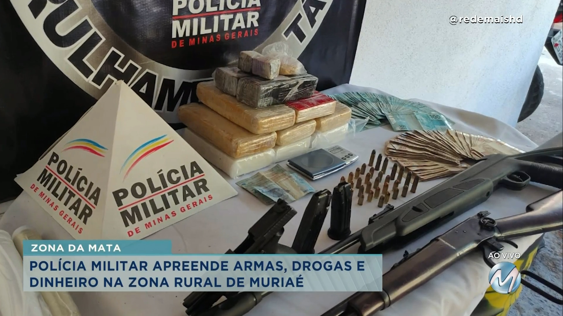 Zona da Mata Polícia Militar apreende armas drogas e dinheiro em