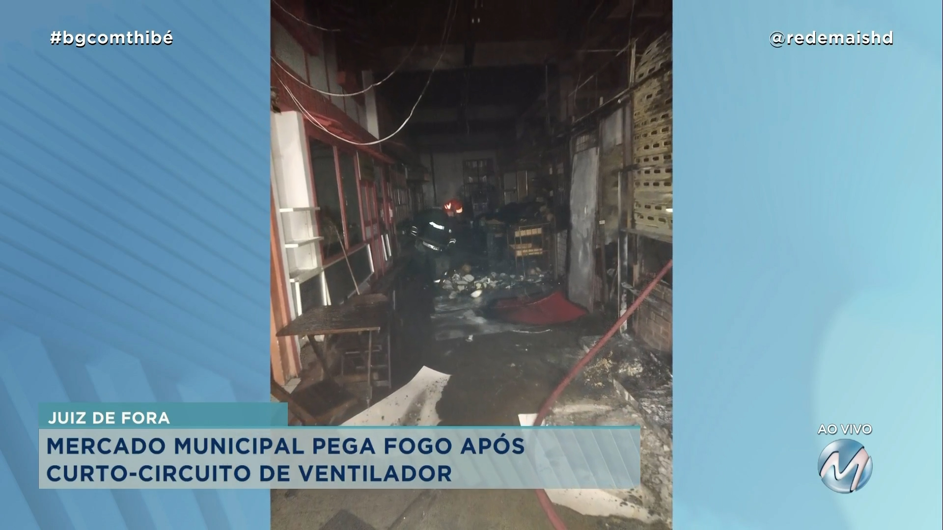 MERCADO MUNICIPAL PEGA FOGO APÓS CURTO CIRCUITO DE VENTILADOR EM JUIZ