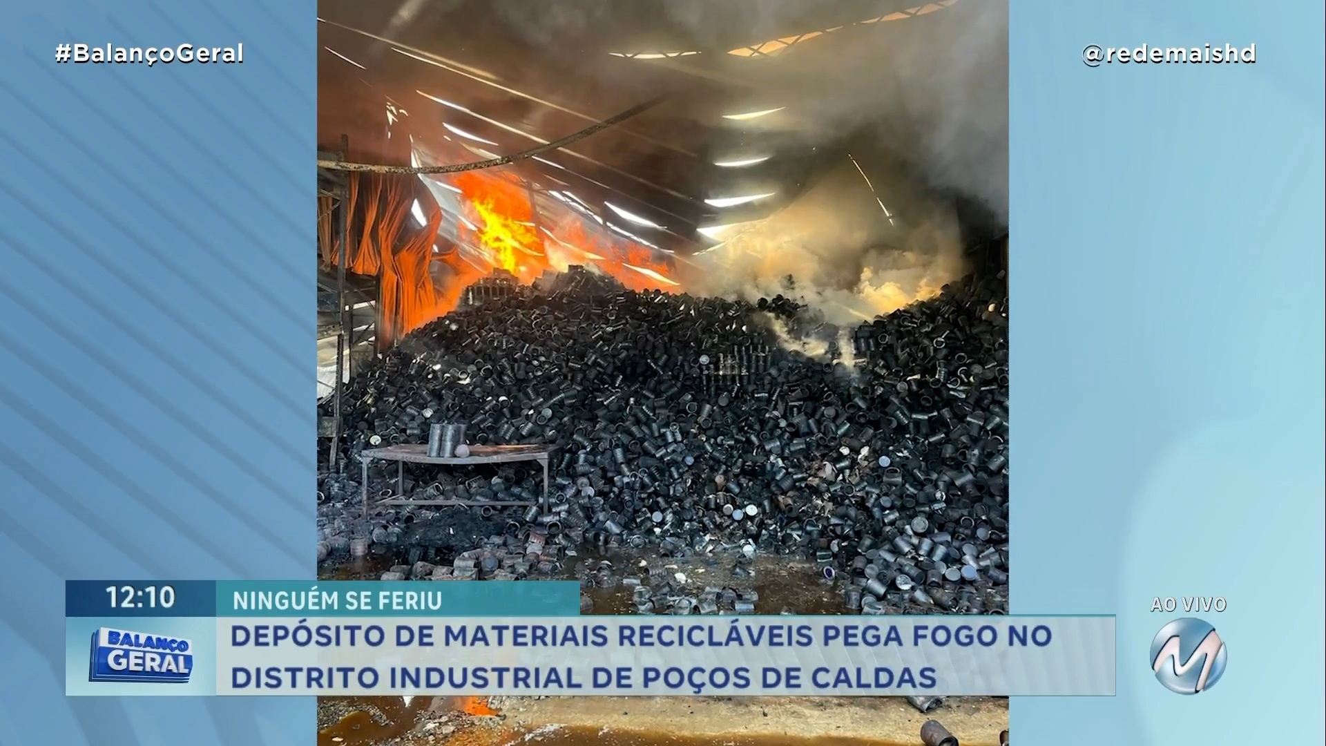 DEPÓSITO DE MATERIAIS RECICLÁVEIS PEGA FOGO NO DISTRITO INDUSTRIAL DE