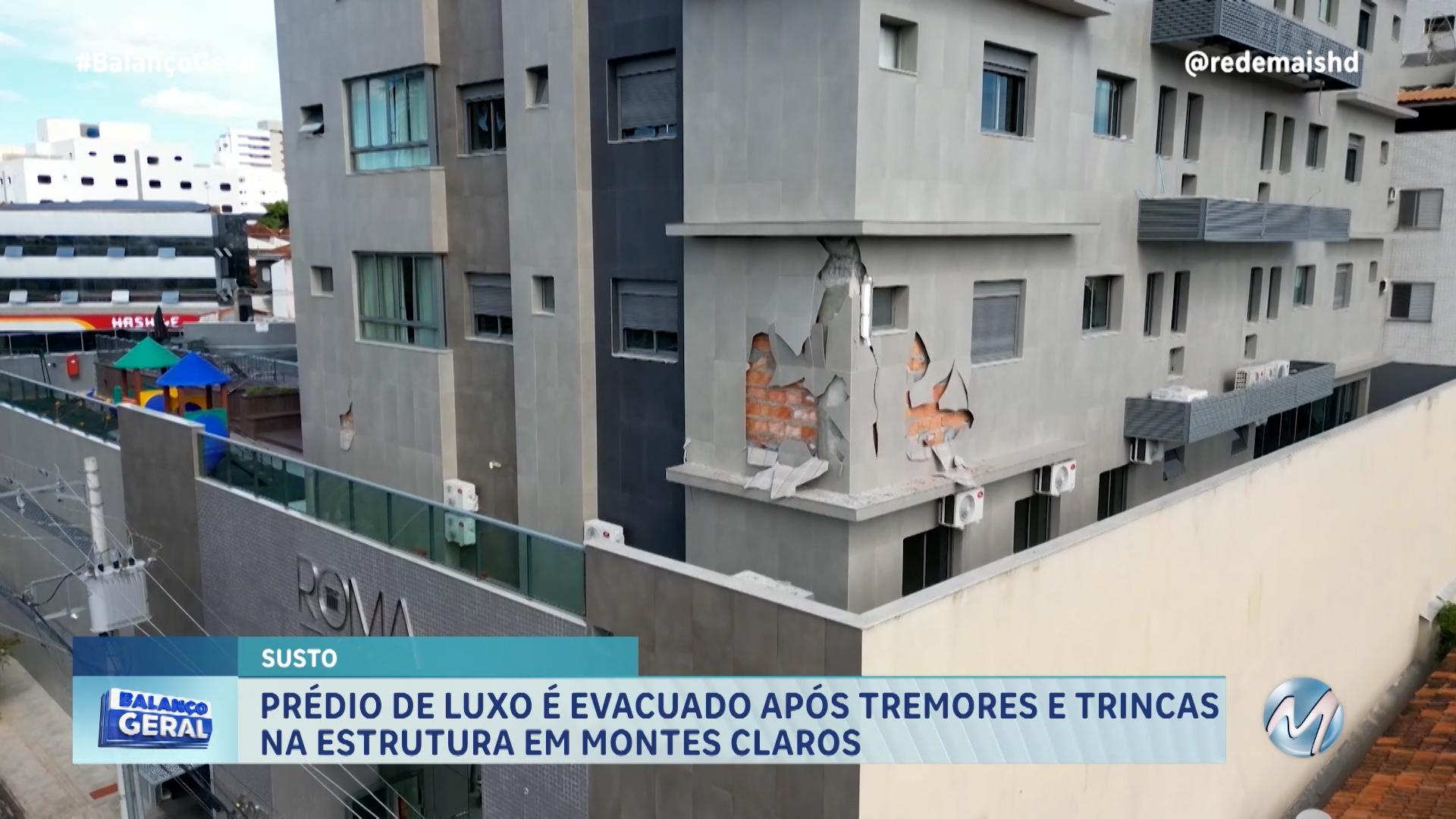 Pr Dio De Luxo Evacuado Ap S Tremores E Trincas Na Estrutura Em