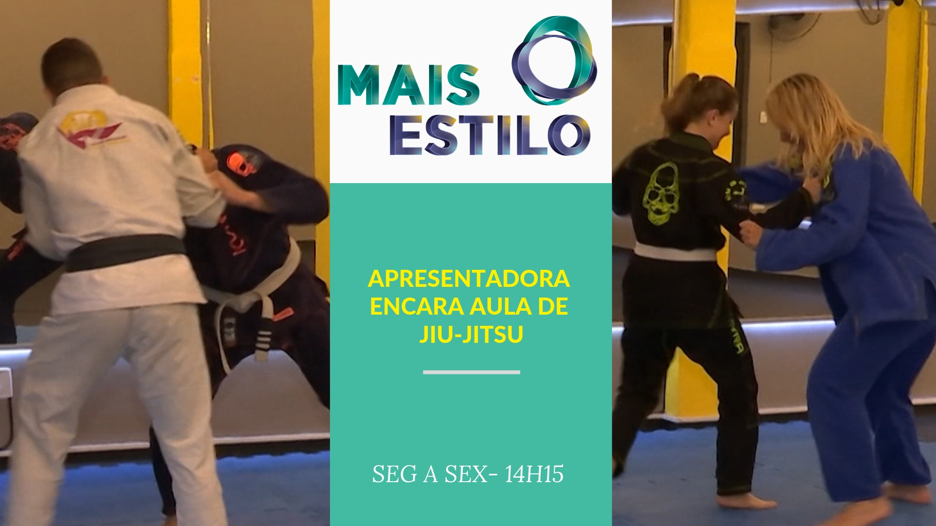 Apresentadora encara aula de jiu-jitsu