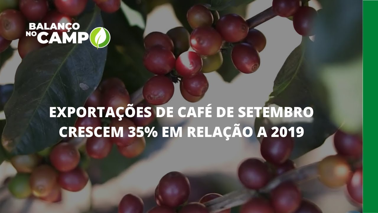 EXPORTAÇÕES DE CAFÉ DE SETEMBRO CRESCEM 35% EM RELAÇÃO A 2019