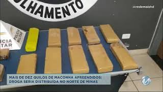 Mais de 10kg de maconha apreendidos: droga seria distribuída no Norte de Minas