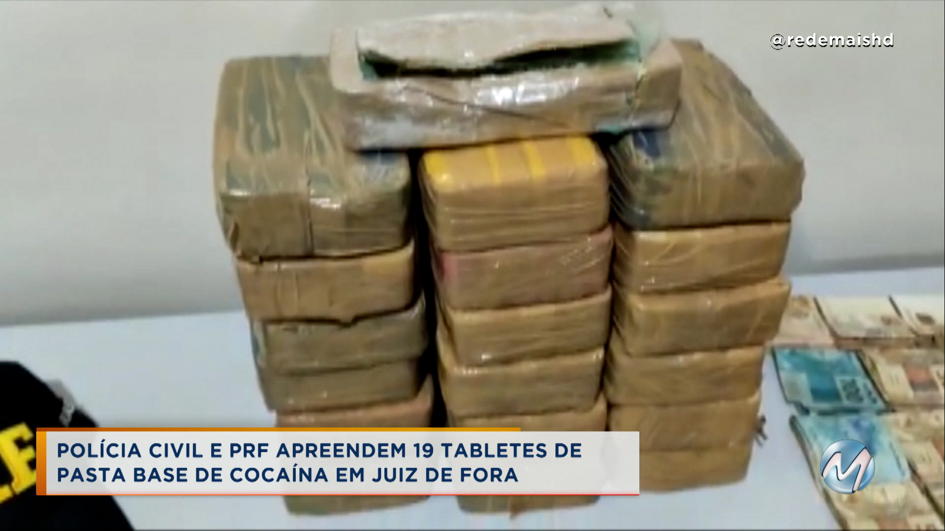 Polícia Civil e PRF apreendem 20 quilos de pasta base de cocaína