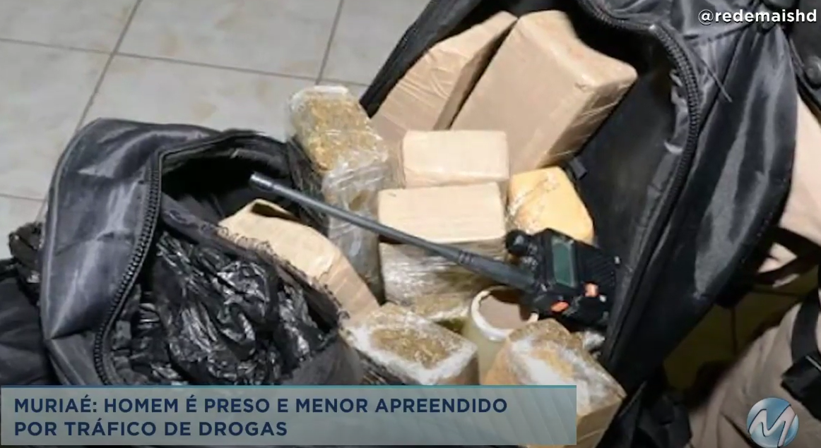 Muriaé: homem é preso e menor apreendido por tráfico de drogas