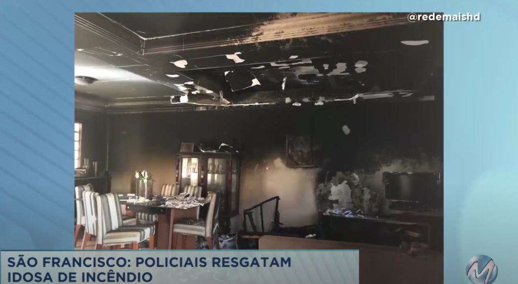 São Francisco: policiais resgatam idosa de incêndio