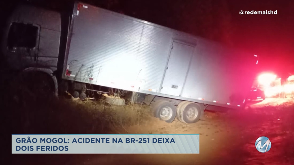 Grão Mogol: acidente deixa dois feridos