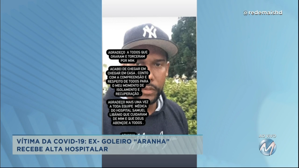 Vítima da Covid-19: ex-goleiro “Aranha” recebe alta hospitalar