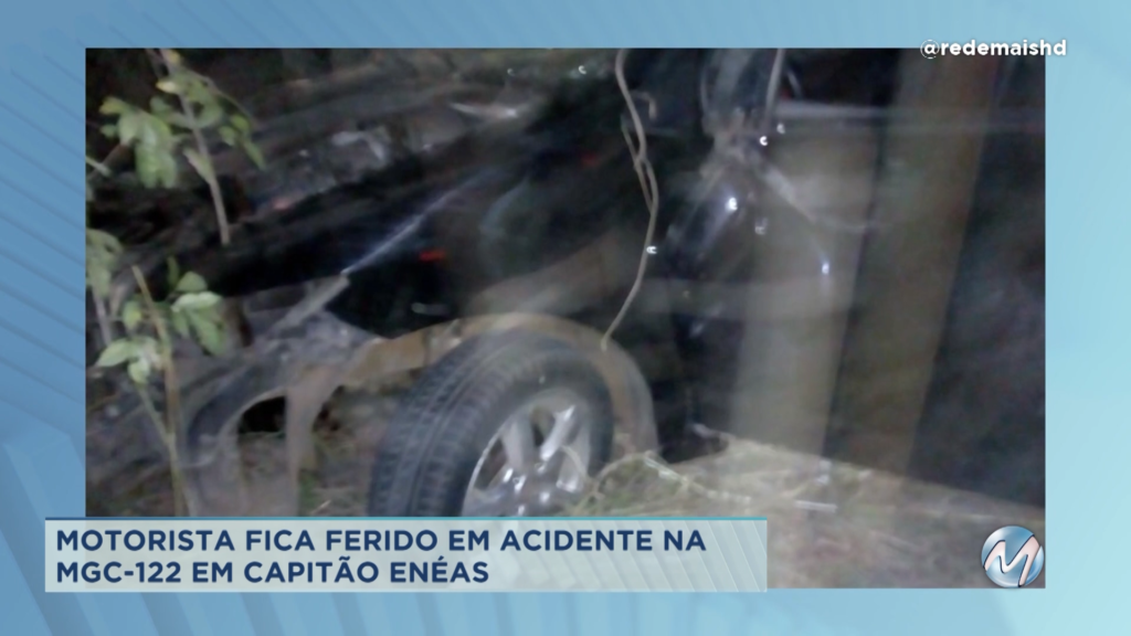 MGC-122: motorista fica ferido em acidente