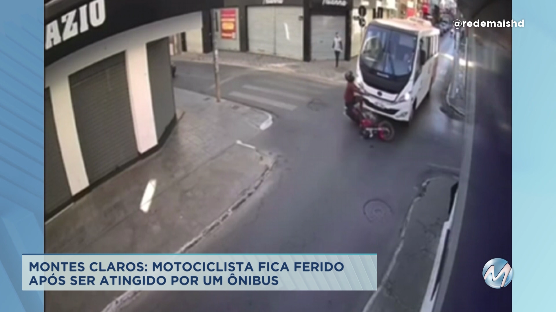 Montes Claros: motociclista fica ferido após ser atingido por ônibus