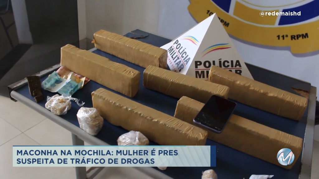 Maconha na mochila: mulher é presa suspeita de tráfico de drogas no Norte de Minas