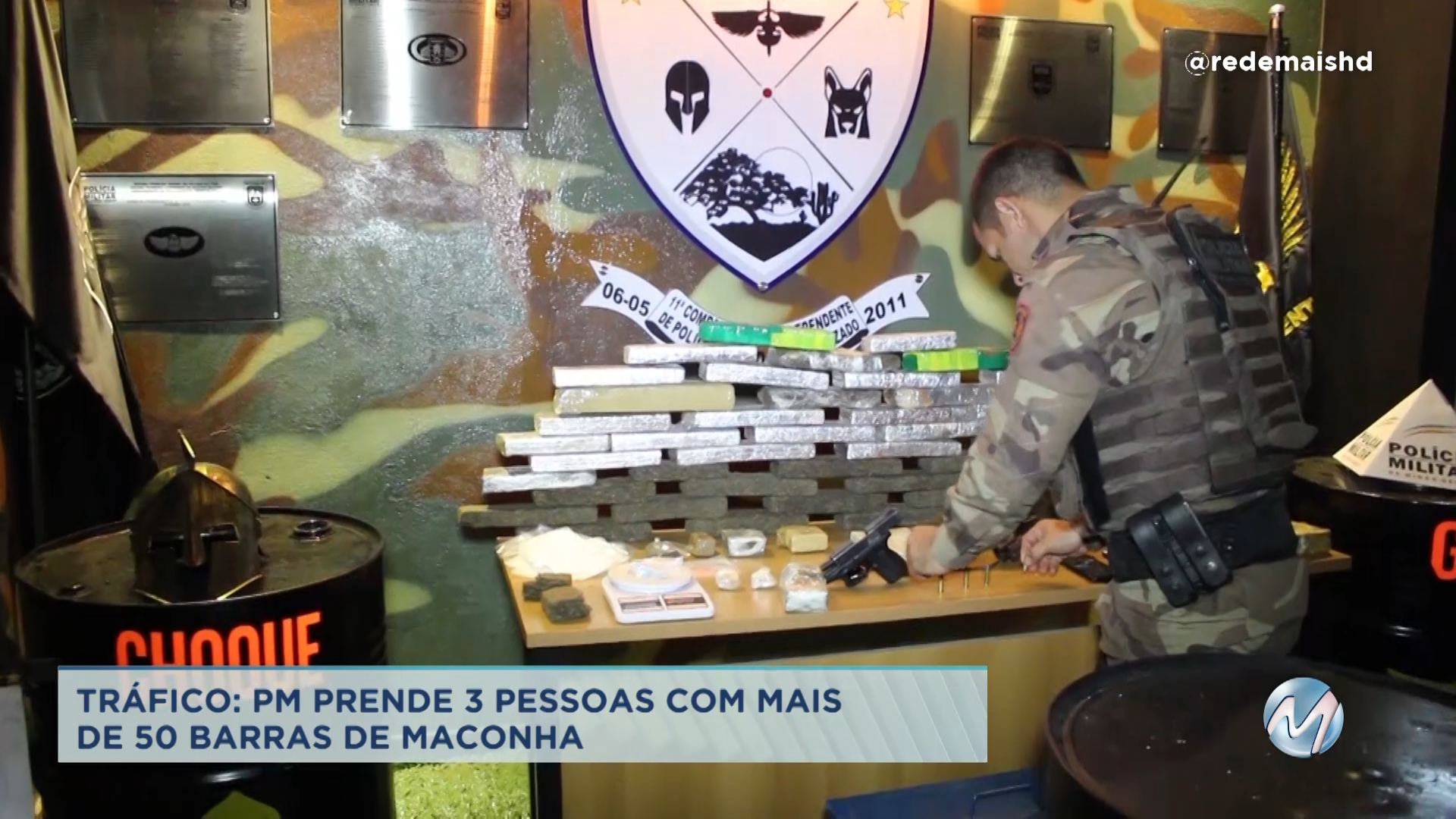 Tráfico em Montes Claros: PM prende suspeitos com barras de maconha