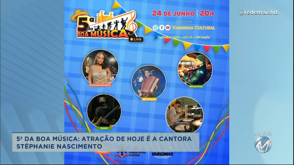 5ª da Boa Música: Stéphanie Nascimento é a atração desta quinta-feira (24)