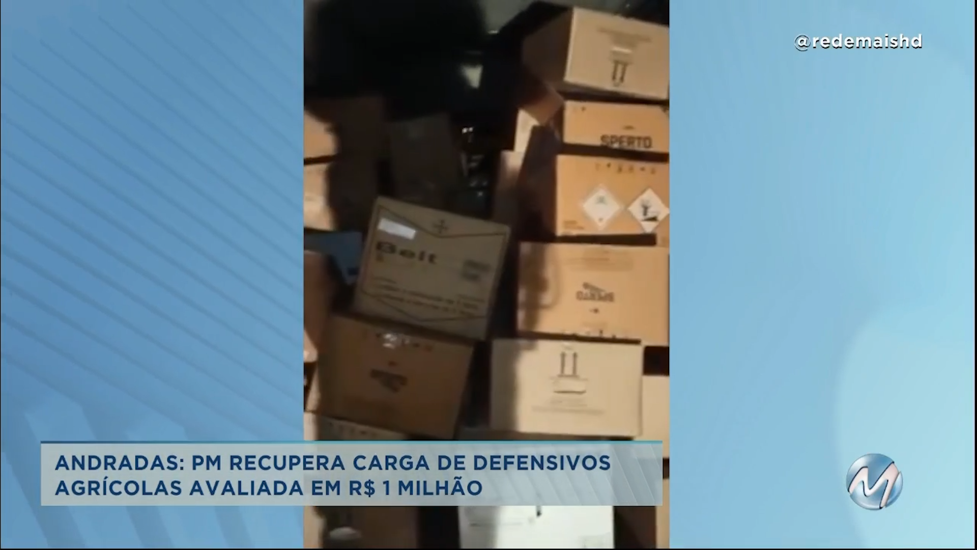 Carga roubada no interior de SP: defensivos agrícolas apreendidos em Andradas