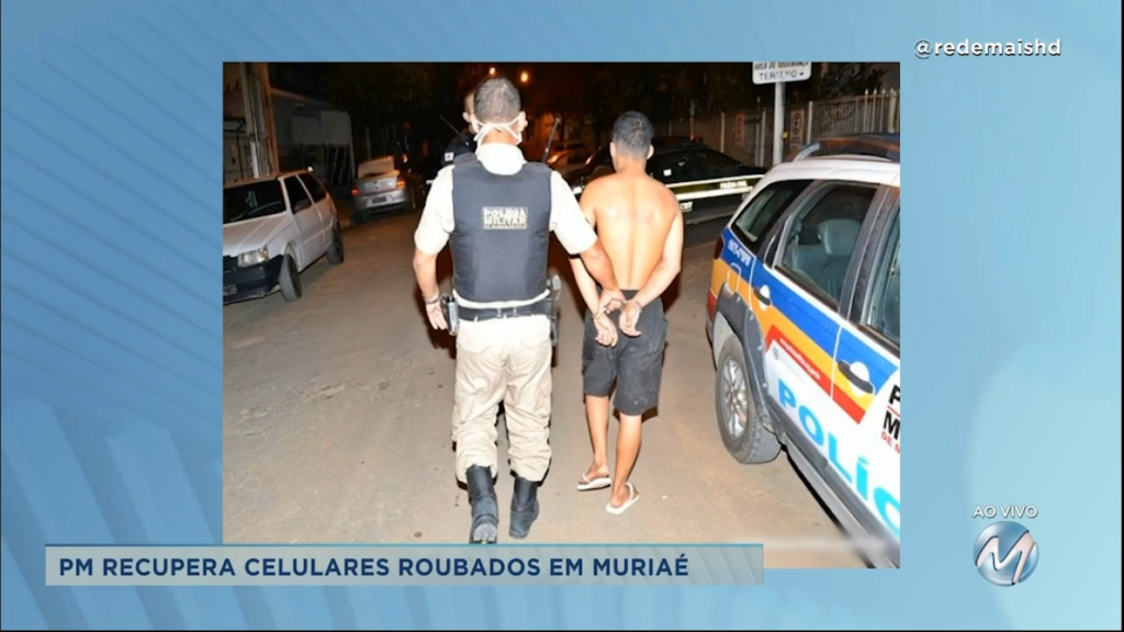 PM recupera celulares roubados em Muriaé