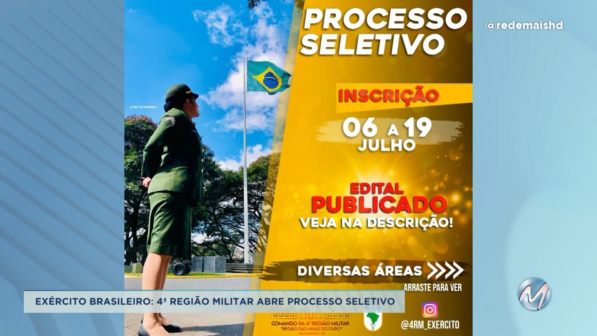 Exército brasileiro: 4ª Região Militar abre processo seletivo