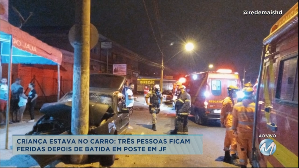 Criança estava no carro: três pessoas ficam feridas em acidente em Juiz de Fora