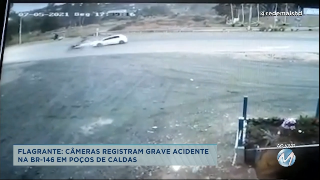 Flagrante: câmeras registram grave acidente em Poços de Caldas