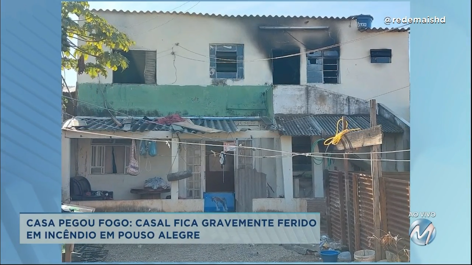 Casa pega fogo e moradores ficam feridos em Pouso Alegre