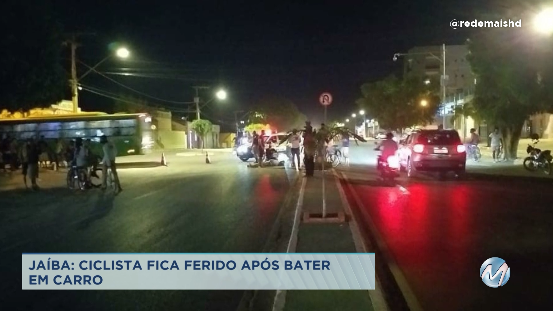 Jaíba: ciclista fica ferido após bater em carro