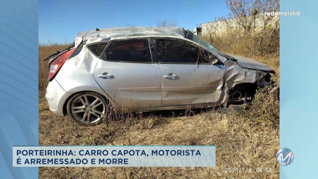 Porteirinha: rapaz morre após carro capotar