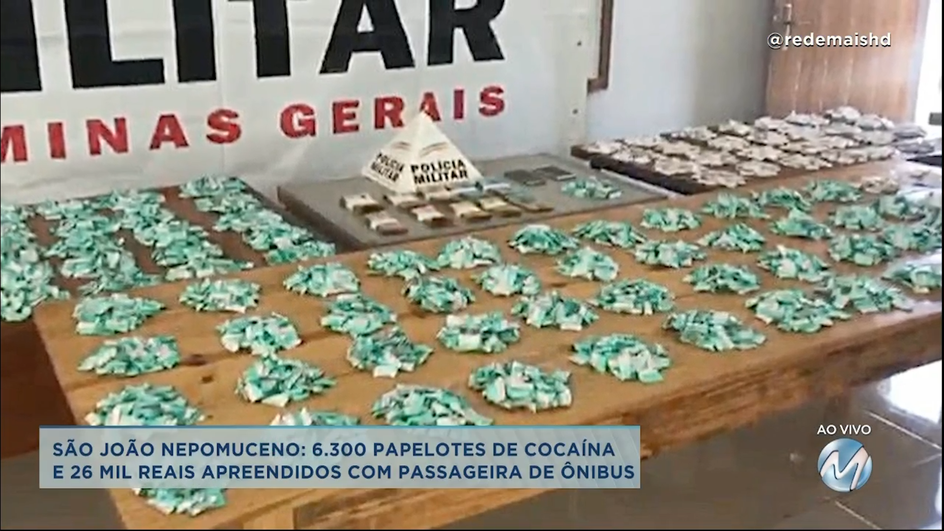 São João Nepomuceno: mais de 6 mil papelotes de cocaína apreendidos em ônibus
