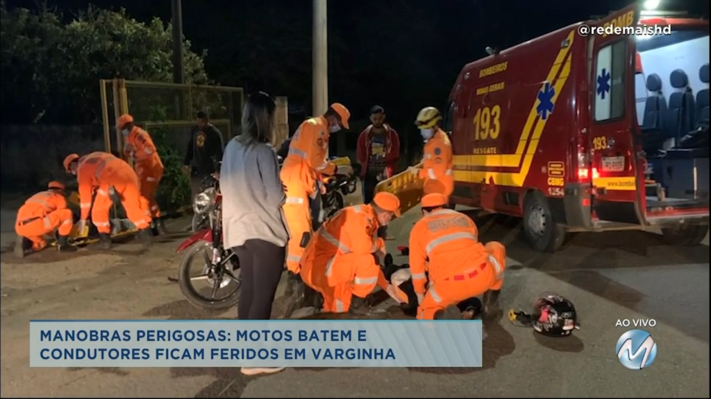 Manobras perigosas: motos batem e condutores ficam feridos em Varginha