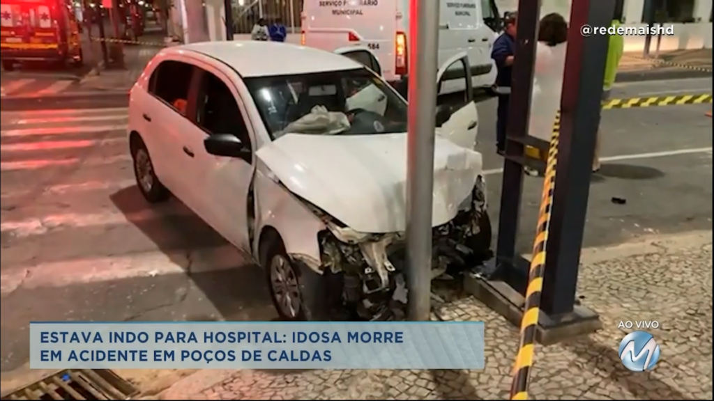 Estava indo para hospital: idosa morre em acidente em Poços de Caldas