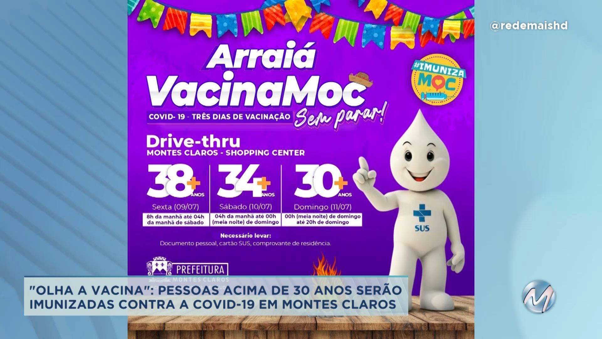 “Olha a vacina”: pessoas acima de 30 anos serão imunizadas contra a Covid-19 em Montes Claros