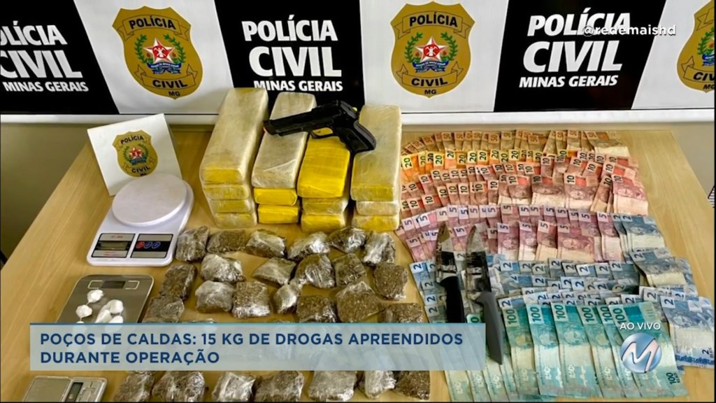 15 kg de drogas apreendidos em Poços de Caldas