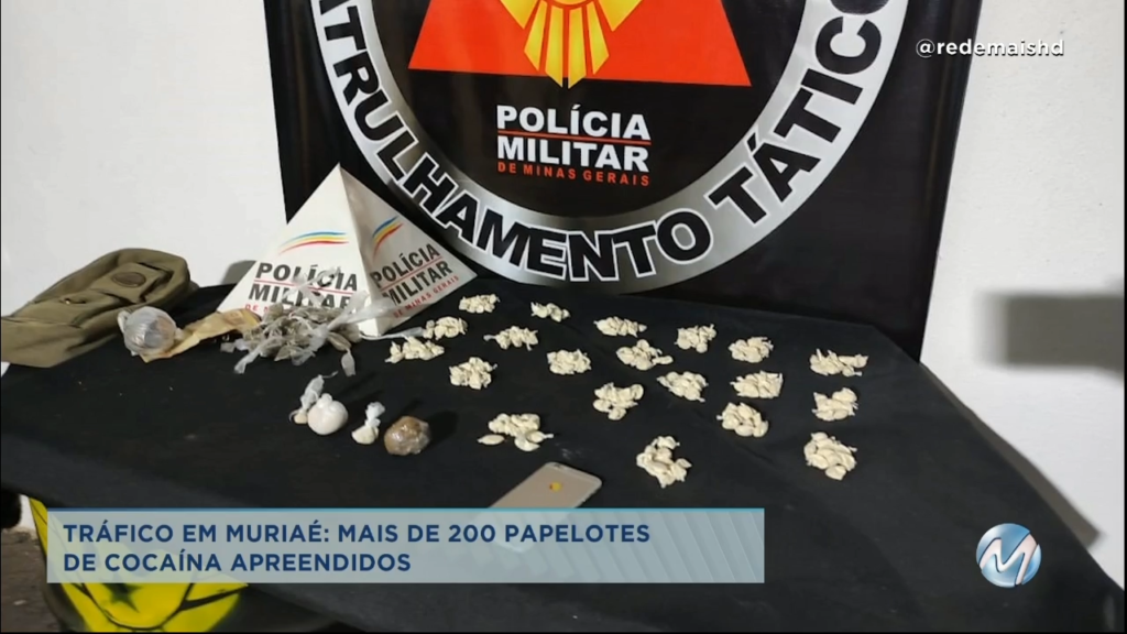 Tráfico em Muriaé: mais de 200 papelotes de cocaína apreendidos