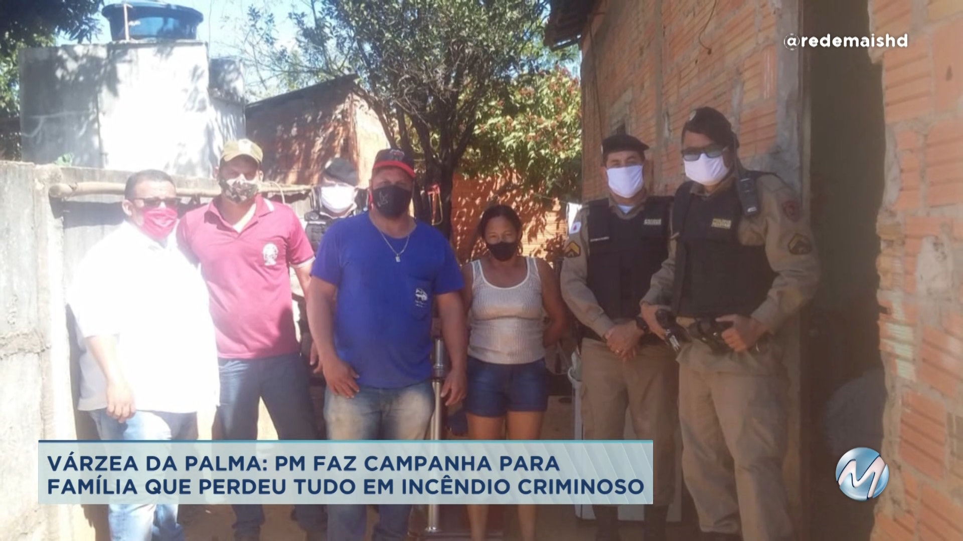 Várzea da Palma: PM faz campanha para família que perdeu tudo em incêndio