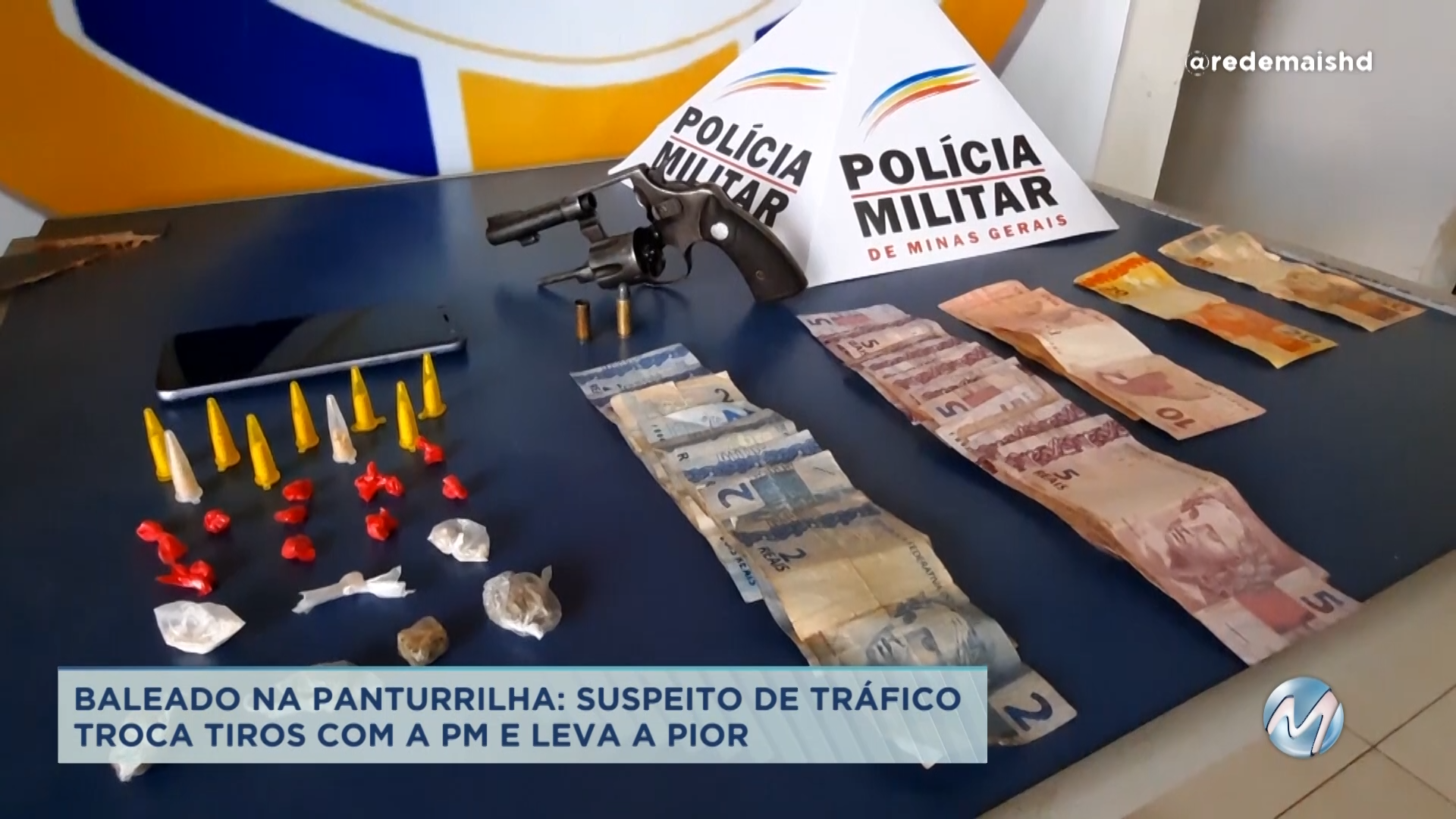 Baleado na panturrilha: suspeito de tráfico troca tiros com a PM e leva a pior