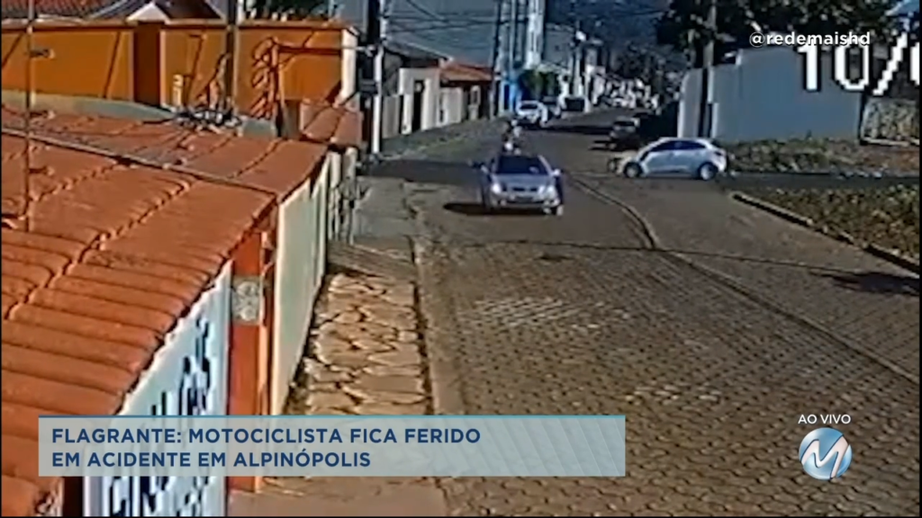 Flagrante: motociclista fica ferido em acidente em Alpinópolis