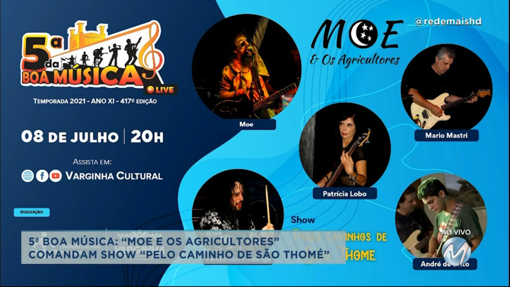 5ª da Boa Música: “Moe e os Agricultores” comandam show desta quinta-feira (8)