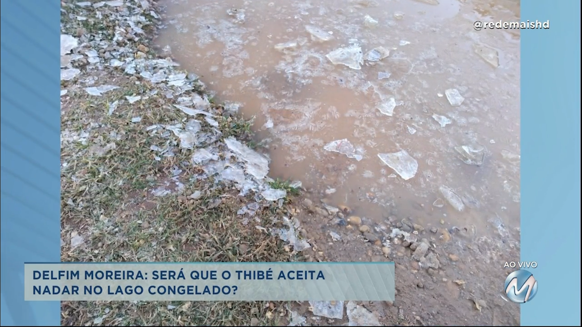Delfim Moreira: será que o Thibé aceita nadar no lago congelado?