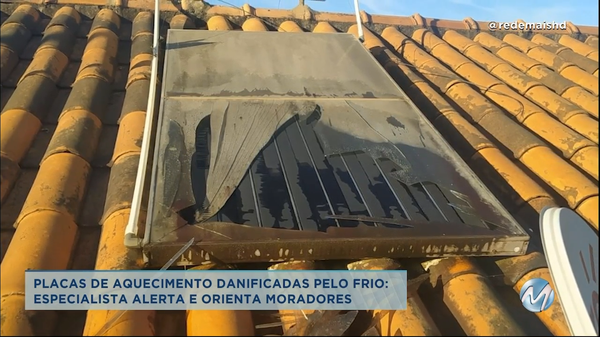 Placas de aquecimento danificadas pelo frio no Sul de Minas