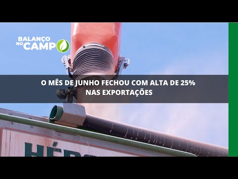 O mês de junho fechou com alta de 25% nas exportações