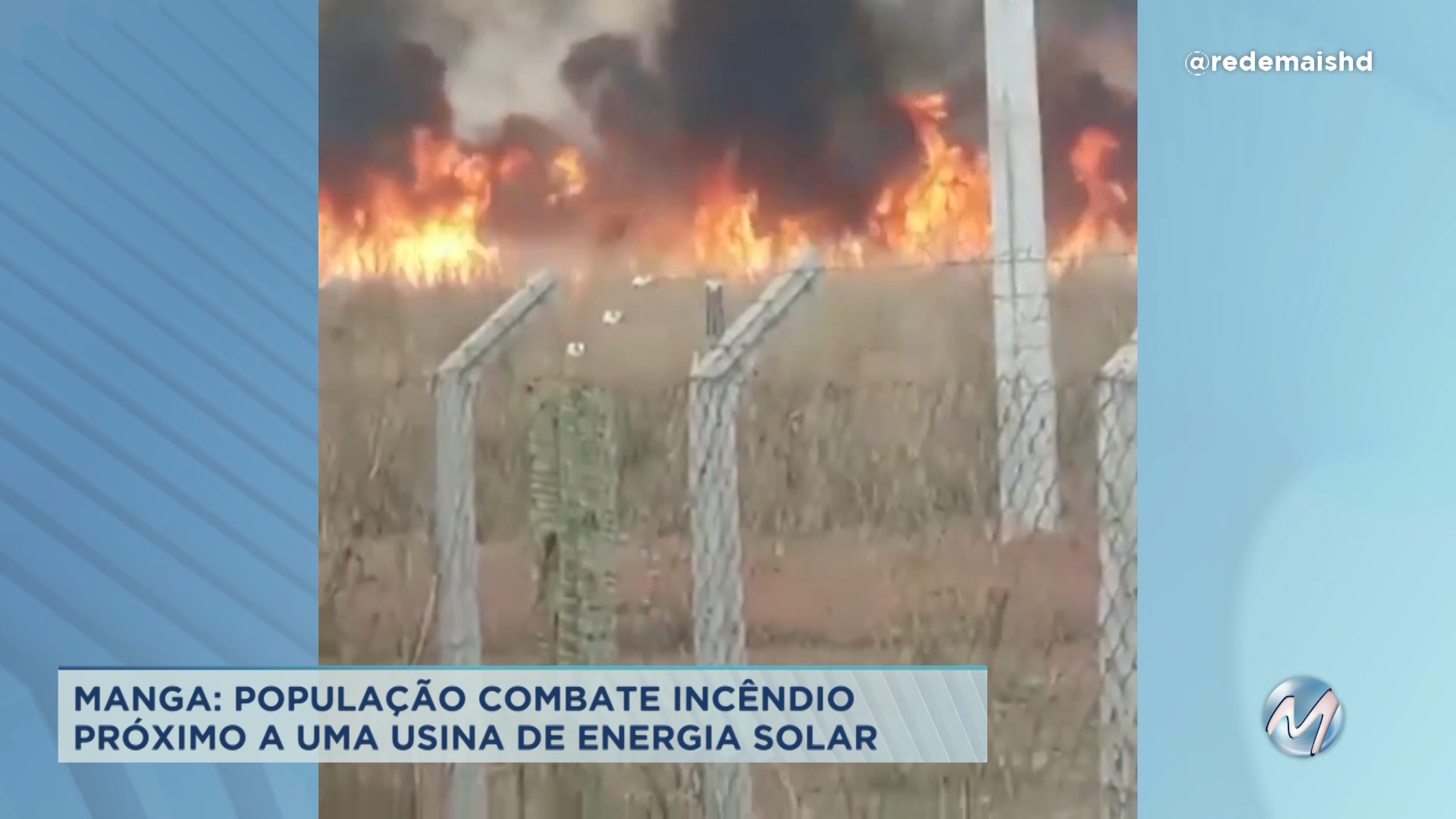 Manga: população combate incêndio próximo a usina de energia solar