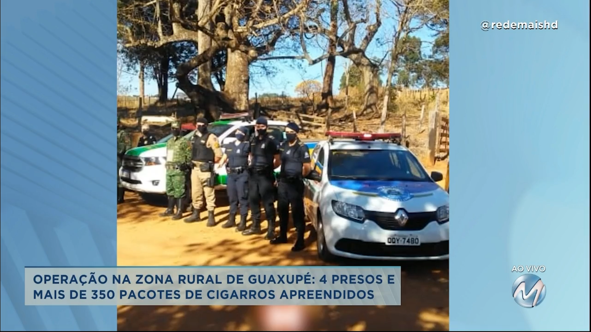 Operação na zona rural de Guaxupé: 4 presos e mais de 350 pacotes de cigarros apreendidos