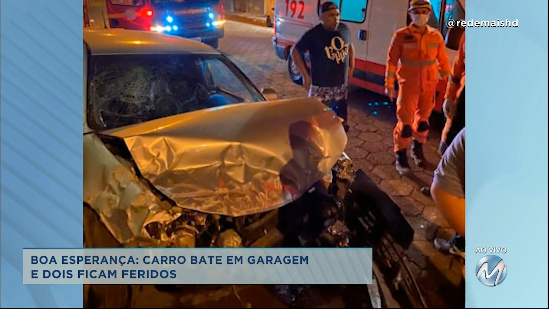 Boa Esperança: carro bate em garagem e dois ficam feridos