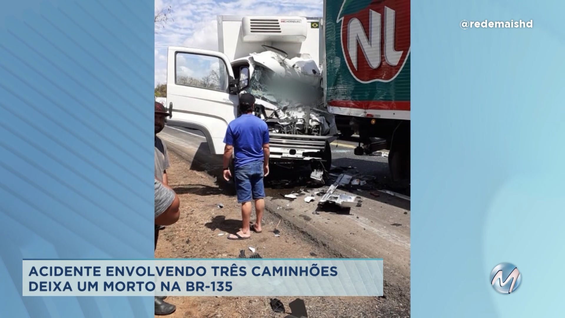 Norte de Minas: pessoa morre em acidente envolvendo três caminhões na BR-135
