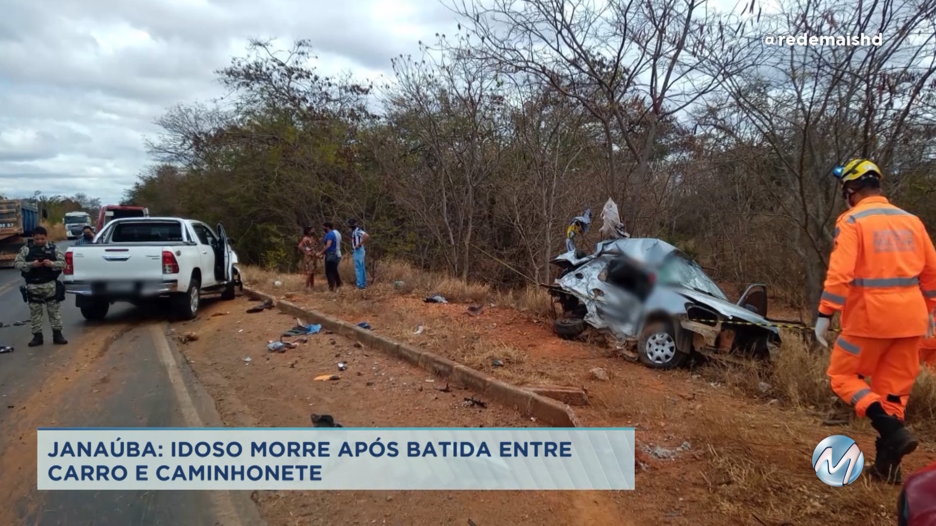 Janaúba: idoso morre em acidente envolvendo carro e caminhonete