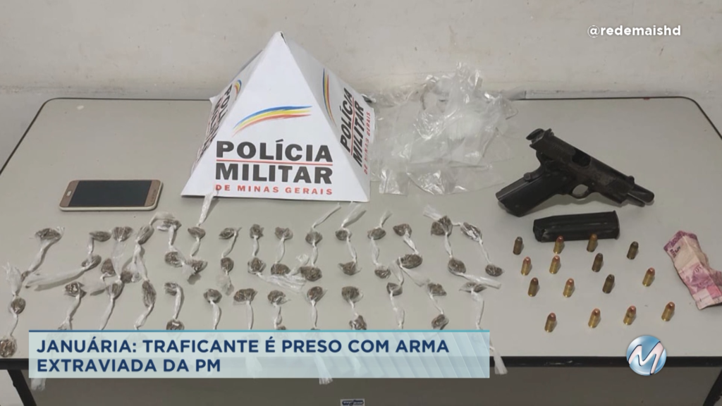 Januária: traficante é preso com arma extraviada da PM