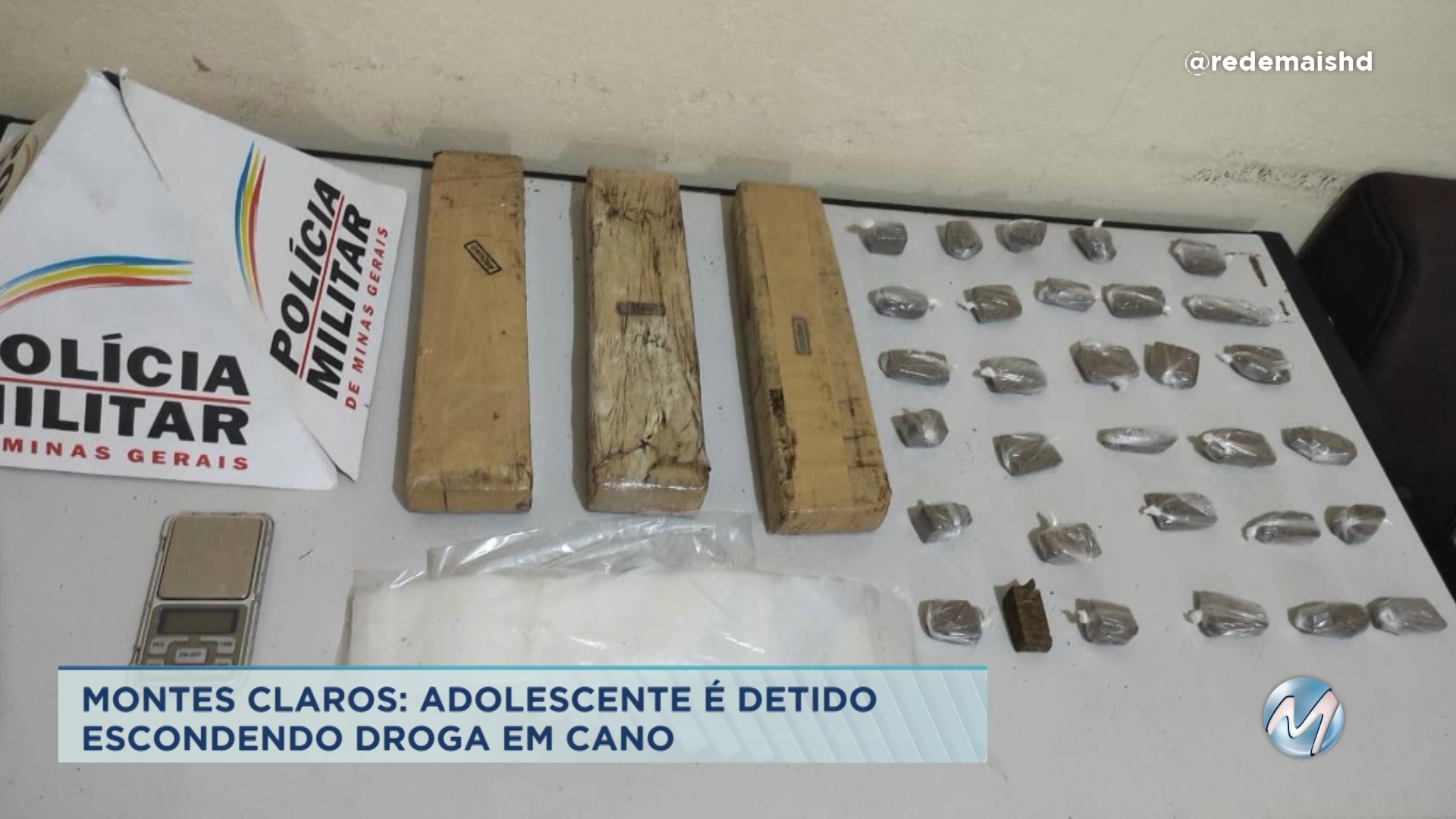 Montes Claros: adolescente é detido escondendo drogas em cano