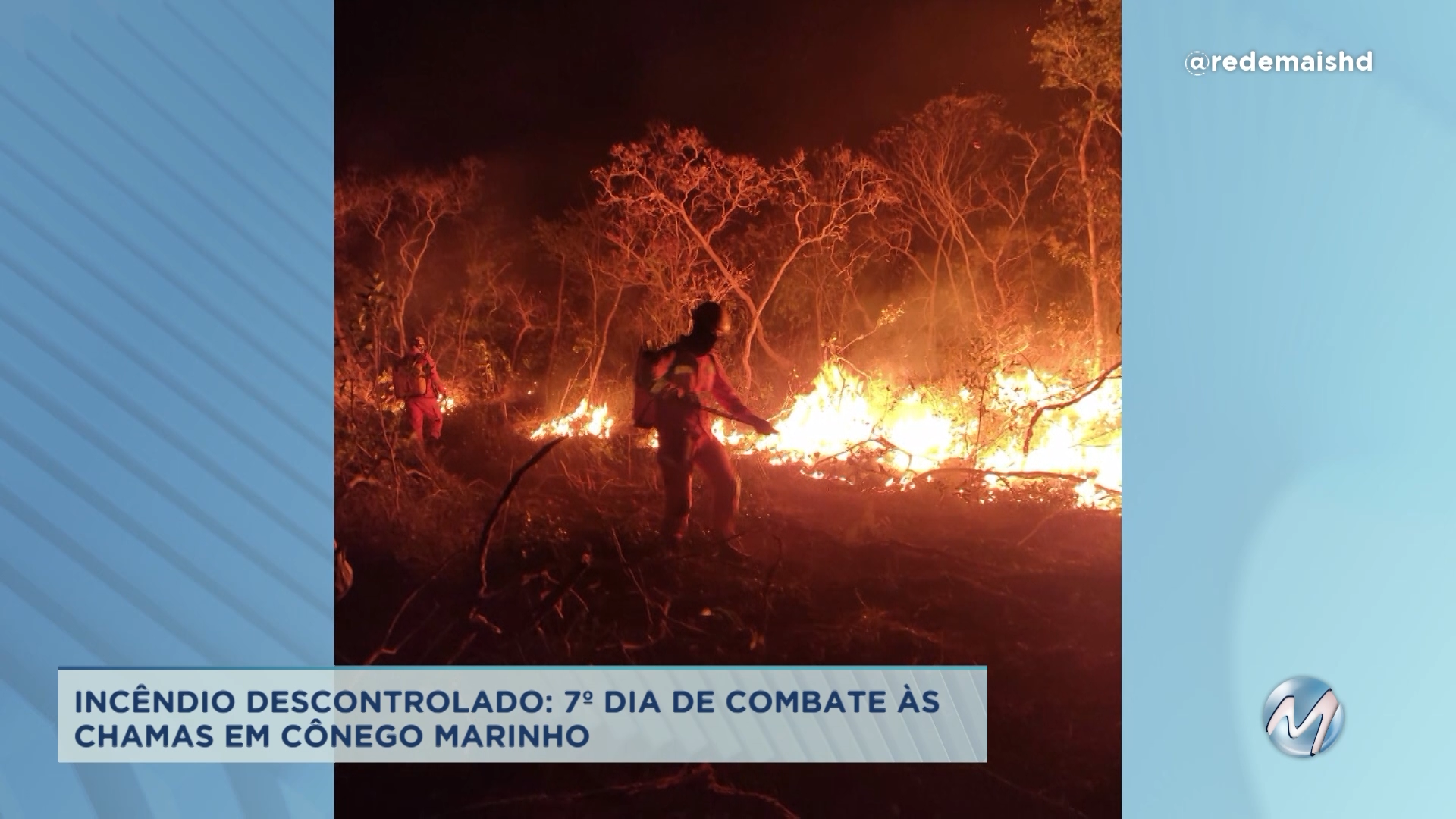 Incêndio descontrolado: 7º dia de combate às chamas em Cônego Marinho