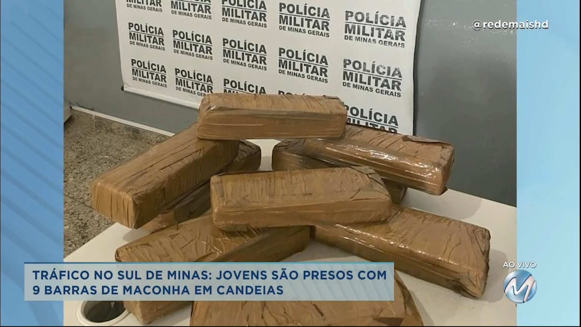 Tráfico no Sul de Minas: jovens são presos com 9 barras de maconha
