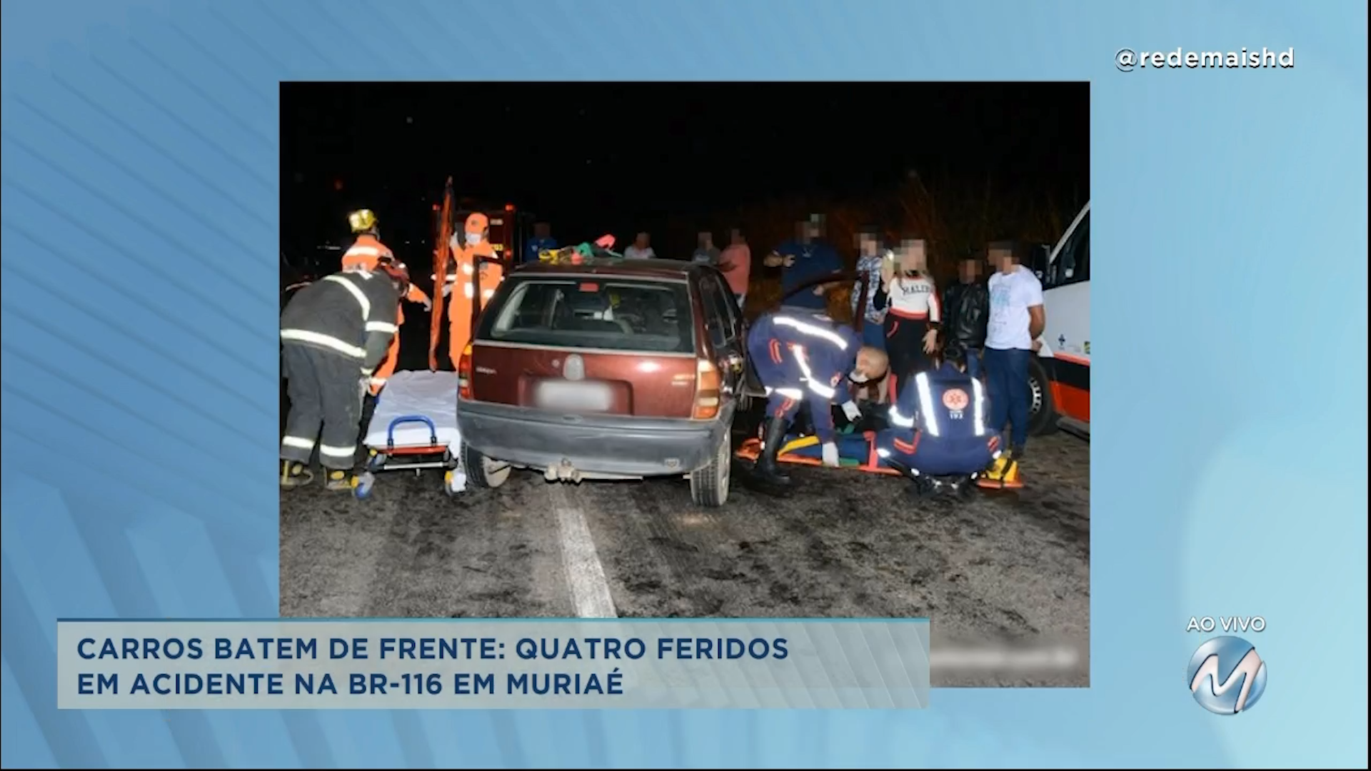 Muriaé: quatro pessoas ficam feridas em acidente na BR-116