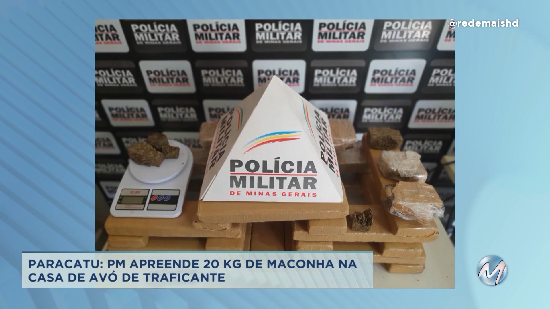 Paracatu: PM apreende 20 kg de maconha na casa da avó de traficante